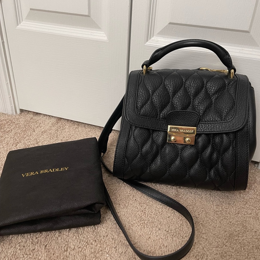 Vera Bradley black leather bag